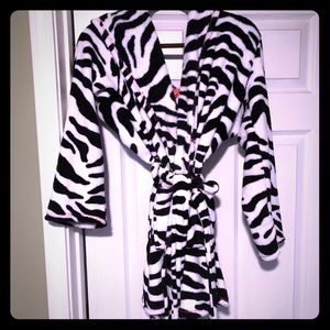 Zebra print bathrobe